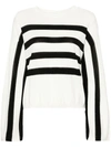 Twinset Striped Metallic-threading Jumper In Nero E Bianco