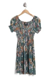 ANGIE FLORAL SMOCKED BABYDOLL DRESS