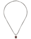 David Yurman Cable Collection 18k & Silver 0.36 Ct. Tw. Diamond & Pink Tourmaline Necklace (authenti