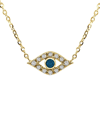 Sabrina Designs 14k 0.11 Ct. Tw. Diamond & Sapphire Evil Eye Pendant In Blue