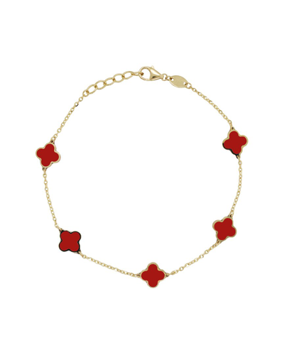 Italian Gold Sabrina Designs 14k Coral Station Bracelet In Gold