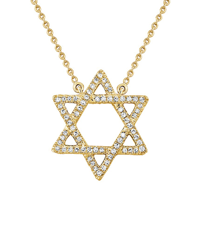Sabrina Designs 14k 0.20 Ct. Tw. Diamond Star Of David Necklace In Gold