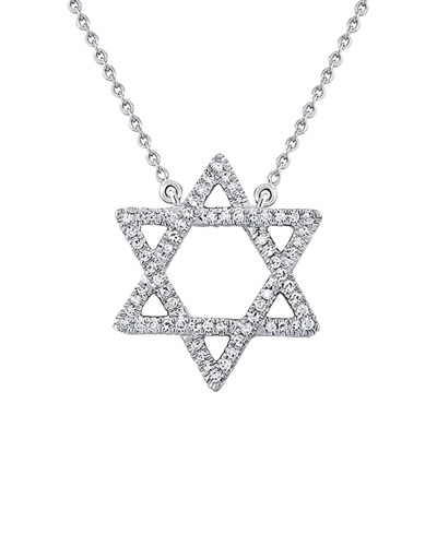 Sabrina Designs 14k 0.20 Ct. Tw. Diamond Star Of David Necklace In Metallic