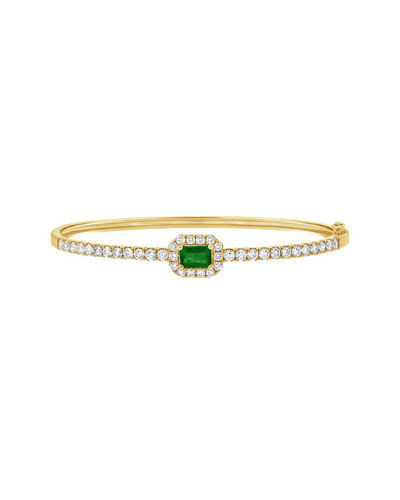 Sabrina Designs 14k 1.47 Ct. Tw. Diamond & Emerald Bangle Bracelet In Green