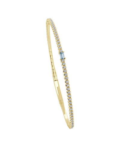 Sabrina Designs 14k 0.50 Ct. Tw. Diamond & Aquamarine Flexible Bangle Bracelet