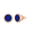 Sabrina Designs 14k Rose Gold 1.14 Ct. Tw. Diamond & Lapis Disc Studs