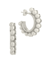 STERLING FOREVER STERLING FOREVER RHODIUM-PLATED BRASS 4MMMM PEARL BUBBLE HOOPS