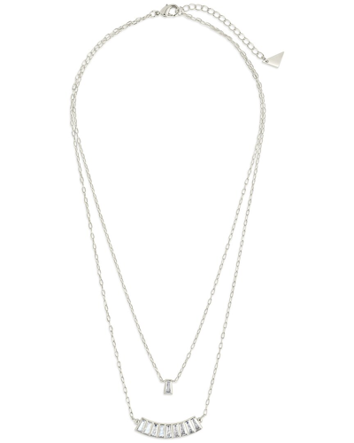 Sterling Forever Lillian Layered Necklace In Grey