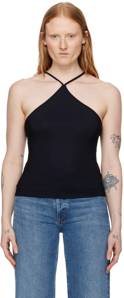 FILIPPA K BLACK ASYMMETRIC TANK TOP