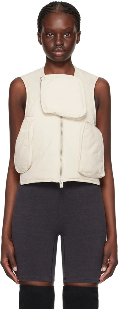Heliot Emil Off-white Pooled Vest In Stone