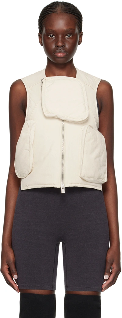 Heliot Emil Off-white Pooled Waistcoat In Stone