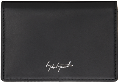 Yohji Yamamoto Black Logo Card Holder In 1 Black