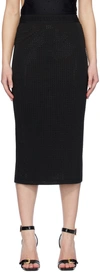 VERSACE JEANS COUTURE BLACK CRYSTAL-CUT MIDI SKIRT