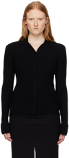 FILIPPA K BLACK SPREAD COLLAR CARDIGAN