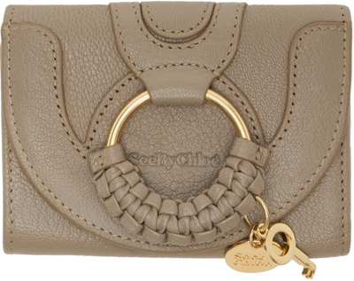 See By Chloé Gray Hana Compact Wallet In 23w Motty Grey