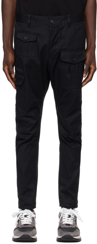 Dsquared2 Icon Cargo Trousers In Black