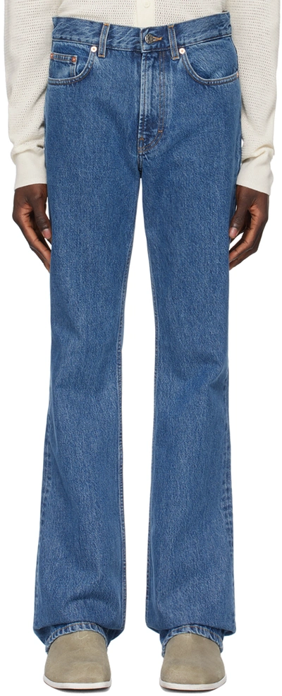 Filippa K Indigo Bootcut Jeans In Washed Mid Blue