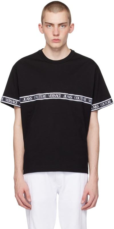Versace Jeans Couture Black Webbing T-shirt In E899 Black