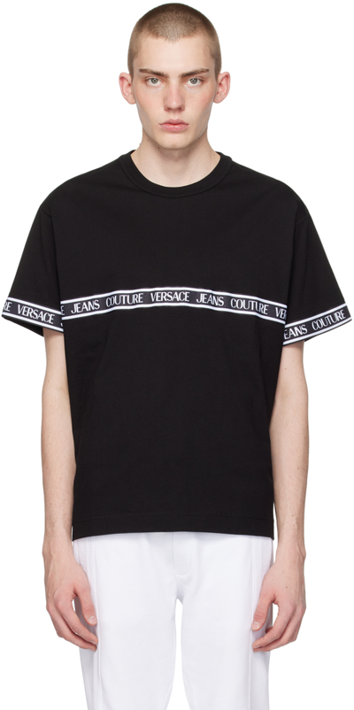 Versace Jeans Couture Logo-print Cotton T-shirt In Black