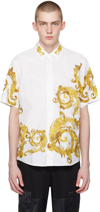 VERSACE JEANS COUTURE WHITE WATERCOLOR COUTURE SHIRT
