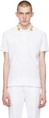VERSACE JEANS COUTURE WHITE PRINT POLO