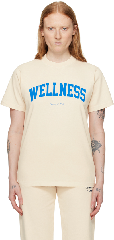 Sporty And Rich Wellness Brand-print Cotton-jersey T-shirt In White