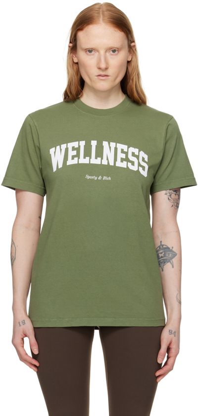 Sporty And Rich Green 'wellness' Ivy T-shirt In Moss
