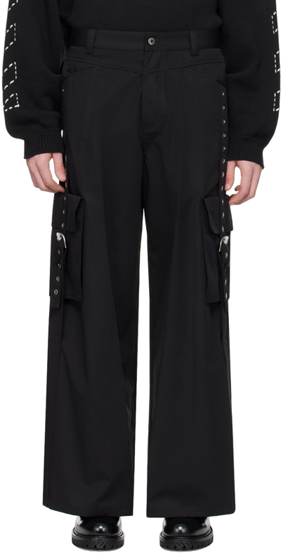 Off-white Buckles Cotton Cargo Pants In Black No Col