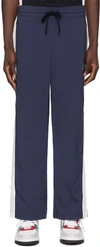 Izzue Navy Paneled Track Pants In Nyx