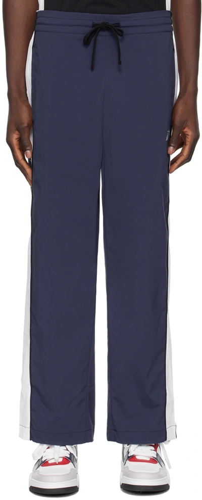 Izzue Navy Paneled Track Pants In Nyx