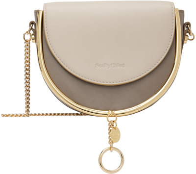See By Chloé Taupe & Beige Mara Evening Bag In 23w Motty Grey