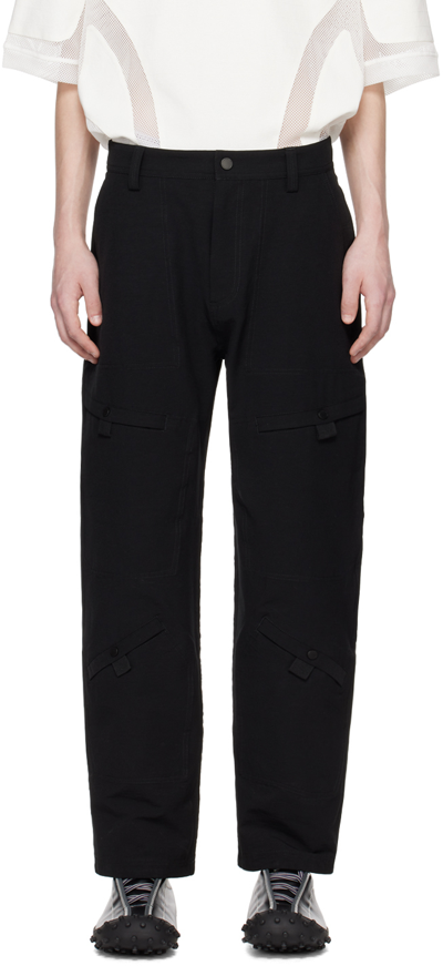 A. A. Spectrum Black Joiner Cargo Trousers In Black Rock