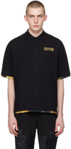 VERSACE JEANS COUTURE BLACK LAYERED POLO