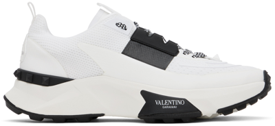 Valentino Garavani Urban Act Low Top Trainer In Mesh And Rubberised Fabric In White,black