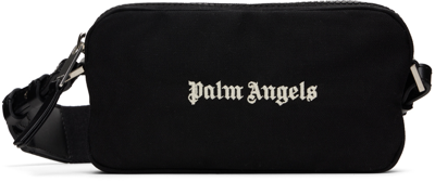 Palm Angels Black Logo Camera Case S Bag In Black White