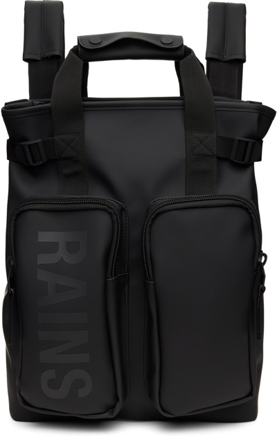 Rains Texel Logo-print Coated-shell Tote Backpack In 01 Black