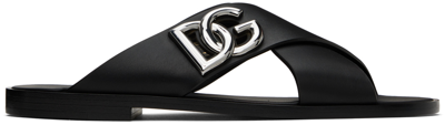 Dolce & Gabbana Black Dg Light Sandals In Nero