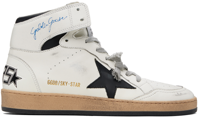 Golden Goose White & Black Sky-star Sneakers In 10283 White/black