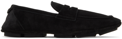 Dolce & Gabbana Black Dg Driver Loafers In Nero