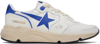 GOLDEN GOOSE WHITE & BLUE RUNNING SOLE SNEAKERS