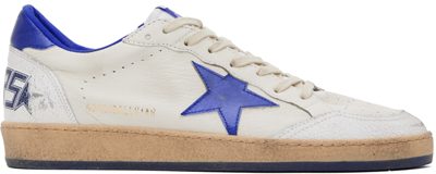 Golden Goose White & Blue Ball Star Sneakers In 10327 White/bluette