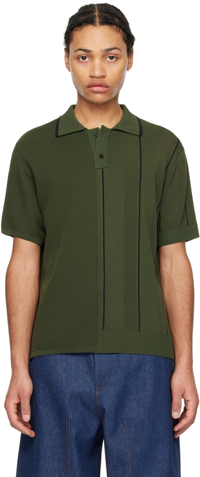 Jacquemus Green Les Sculptures 'le Polo Juego' Polo In Dark Green