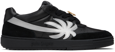 Palm Angels Black & Silver Palm Beach University Sneakers In Black Silv