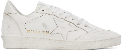 Golden Goose White Ball Star Sneakers In Optic White