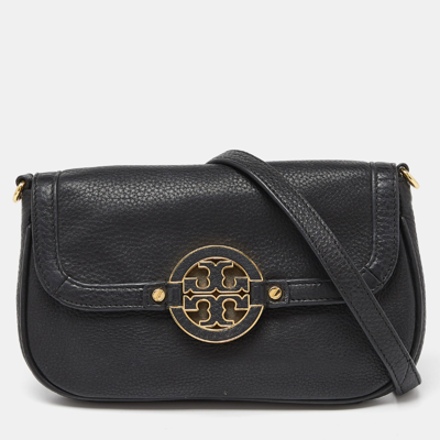 Pre-owned Tory Burch Black Leather Britten Crossbody Bag
