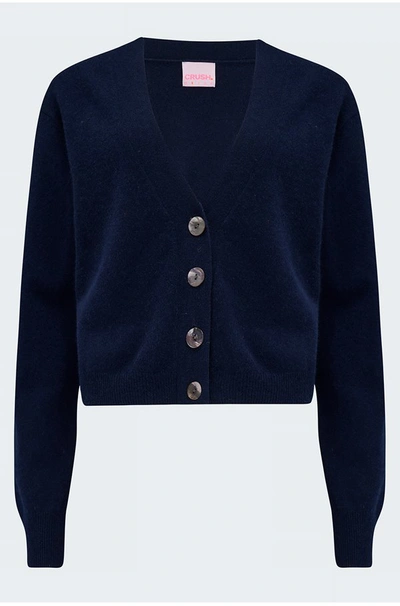 Crush Acai Fitted Cardigan In Navy In Blue