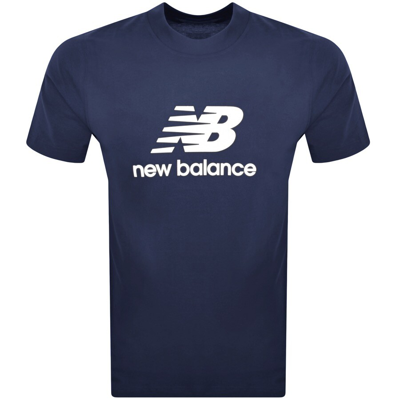 NEW BALANCE NEW BALANCE SPORT ESSENTIALS LOGO T SHIRT NAVY