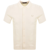 FRED PERRY FRED PERRY LONG SLEEVED KNIT SHIRT CREAM