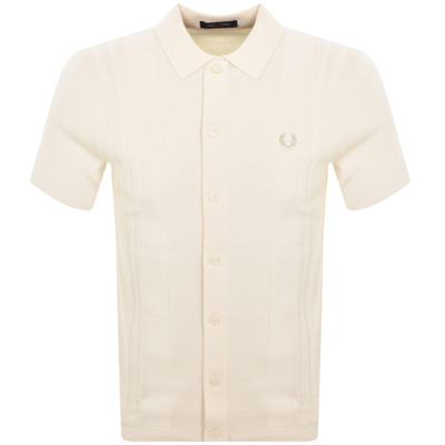 Fred Perry Long Sleeved Knit Shirt Cream