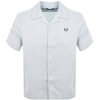 FRED PERRY FRED PERRY PIQUE TEXTURED COLLAR SHIRT BLUE